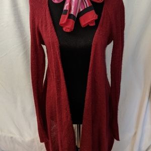 High-Low open front cardigan